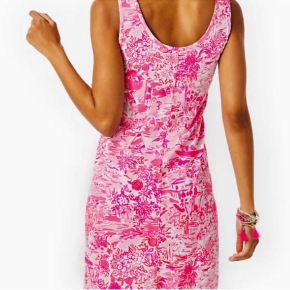 Lilly Pulitzer Tank Dress in Peony Pink Seaside Scene NEW - Picture 3 of 8